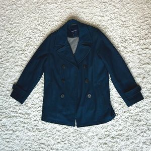 Lands End Insulated Wool Peacoat. Navy Blue. Size M 38-40.